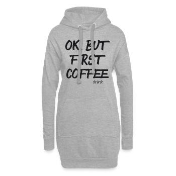 First Coffee - Hoodie-Kleid - Grau meliert - Vorne