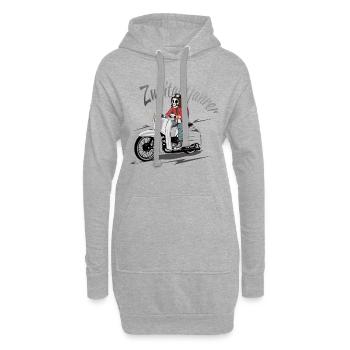 Simson Schwalbe Zweitaktfahrer - Hoodie-Kleid - Grau meliert - Vorne