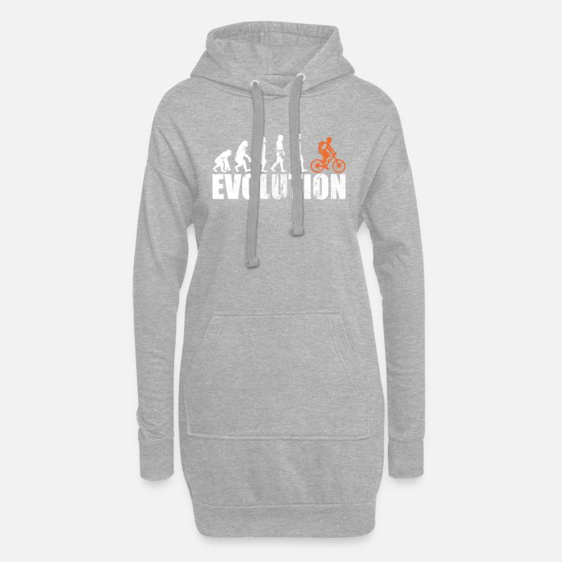 Evolution du vélo - Sweat-shirt à capuche long Femme - gris chiné