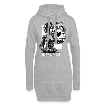 Herzgranate Cyberlove - Hoodie-Kleid - Grau meliert - Vorne