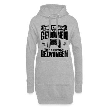 Zum Zocken geboren zum Arbeiten gezwungen Gamer - Hoodie-Kleid - Grau meliert - Vorne