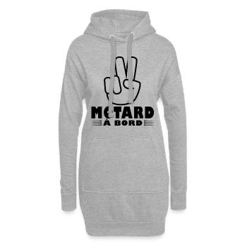 motard à bord cadeau moto - Sweat-shirt à capuche long Femme - gris chiné - Devant