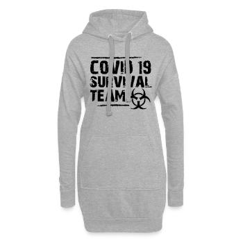 Covid19Survival - Sweat-shirt à capuche long Femme - gris chiné - Devant