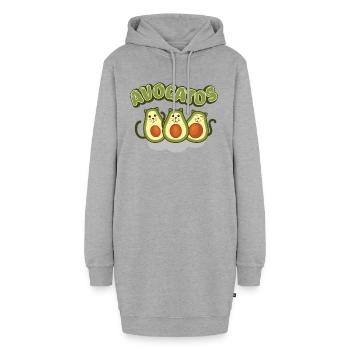 Katzenliebe > AvoGatos - Lustige Avocado Katzen - Hoodie-Kleid - Grau meliert - Vorne