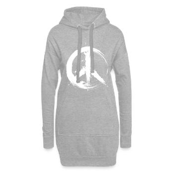Symbole de la paix hippie amour de la paix paix hippie - Sweat-shirt à capuche long Femme - gris chiné - Devant