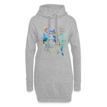 Basketballer - Basketball - BBall - Basket Ball - Hoodie-Kleid - Grau meliert - Vorne