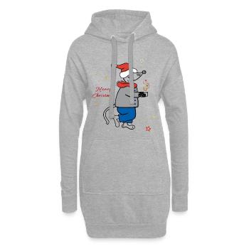 Merry Christmas, Advent - Hoodie-Kleid - Grau meliert - Vorne