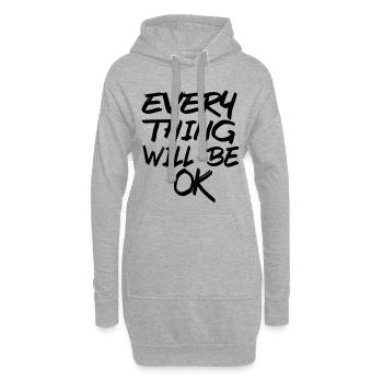 Alles wird gut! Alles wird gut! # - Hoodie-Kleid - Grau meliert - Vorne