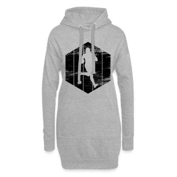 Rugbyspieler Skizze - Hoodie-Kleid - Grau meliert - Vorne