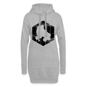 Roller Skates Zeichnung - Hoodie-Kleid - Grau meliert - Vorne