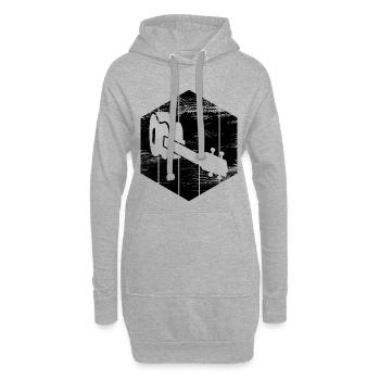 Ukulele Skizze - Hoodie-Kleid - Grau meliert - Vorne