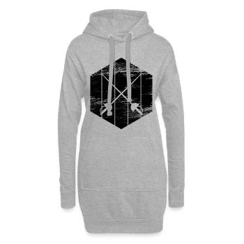 Fechtausrüstung - Hoodie-Kleid - Grau meliert - Vorne