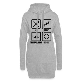 Manger, dormir, répéter le trampoline - Sweat-shirt à capuche long Femme - gris chiné - Devant