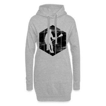 Lacrosse Spieler Skizze - Hoodie-Kleid - Grau meliert - Vorne