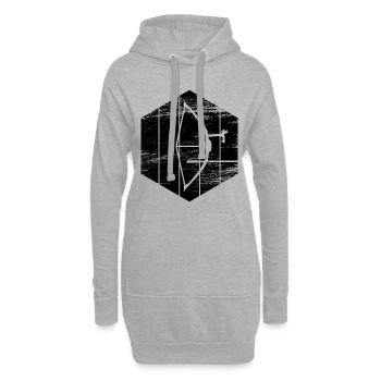 Bogensport - Hoodie-Kleid - Grau meliert - Vorne