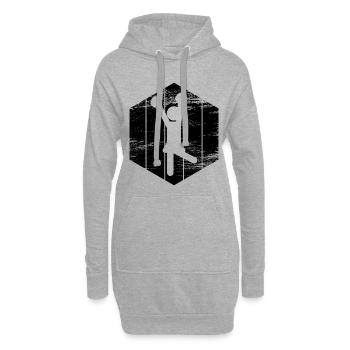 Cheerleader Strichfiguren - Hoodie-Kleid - Grau meliert - Vorne