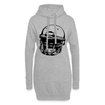 American Football Helm Skizze - Hoodie-Kleid - Grau meliert - Vorne