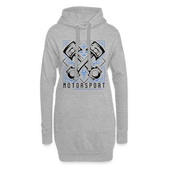 Motorsport - Tuning - Automechaniker - Hoodie-Kleid - Grau meliert - Vorne