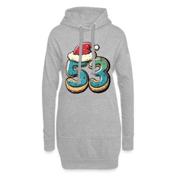 53 Number Biscuit Christmas - Hoodie Dress - heather grey - Front