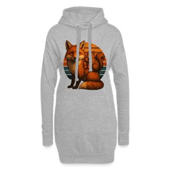 Écureuil-renard amoureux des animaux rétro - Sweat-shirt à capuche long Femme - gris chiné - Devant