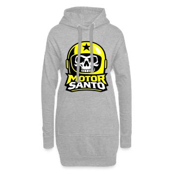Motor Santo Schädel Logo - Hoodie-Kleid - Grau meliert - Vorne