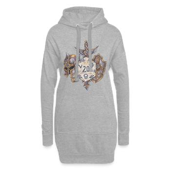 Rollenspiel Tabletop D20 Würfel Geschenk Paladin - Hoodie-Kleid - Grau meliert - Vorne