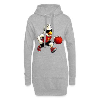 Basketball Chicken - Hoodie-Kleid - Grau meliert - Vorne