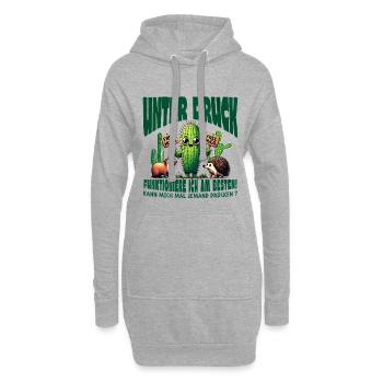 Sous pression : Câlins sans cactus - Sweat-shirt à capuche long Femme - gris chiné - Devant