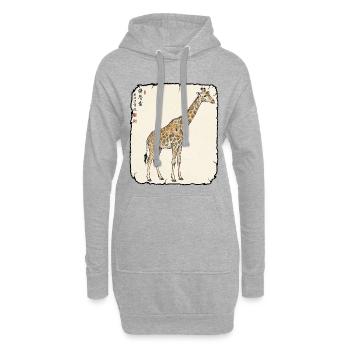 Giraffe Antik Kunst - Hoodie-Kleid - Grau meliert - Vorne