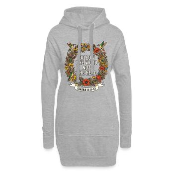 Folge dem Wort, nicht der Herde, Kolibris - Hoodie-Kleid - Grau meliert - Vorne