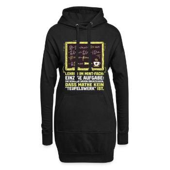 MINT Lehrer-Mathe-Kaffee-lustig - Hoodie-Kleid - Schwarz - Vorne