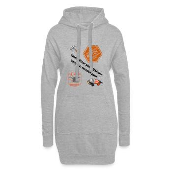 Schlosser Shirt: Passt nicht? Wird passend gemacht - Hoodie-Kleid - Grau meliert - Vorne