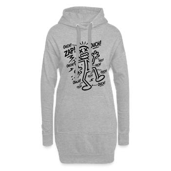 Elektroschock-Humor | Lustiges Elektriker-Geschenk - Hoodie-Kleid - Grau meliert - Vorne