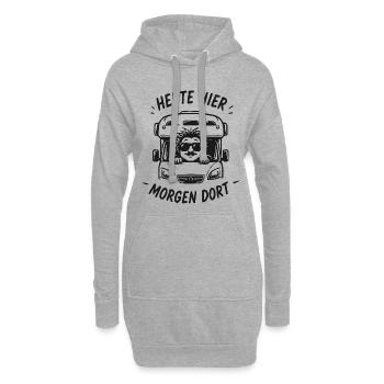 Heute Hier Morgen Dort Truck Grafik - Hoodie-Kleid - Grau meliert - Vorne