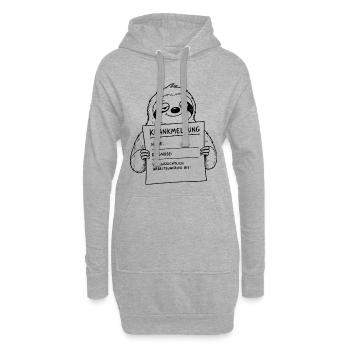 Faultier Krankmeldung ausfüllen - Hoodie-Kleid - Grau meliert - Vorne