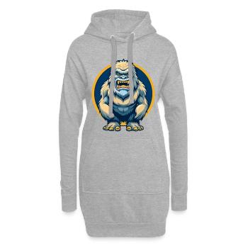 Logo clipart de personnage de dessin animé mascotte Yeti Kawaii - Sweat-shirt à capuche long Femme - gris chiné - Devant