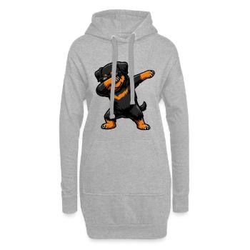 Dab du Rottweiler dans le style comic - Sweat-shirt à capuche long Femme - gris chiné - Devant