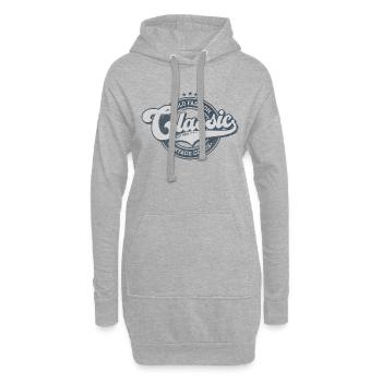 Denim classique à l’ancienne produits vintage bleu - Sweat-shirt à capuche long Femme - gris chiné - Devant