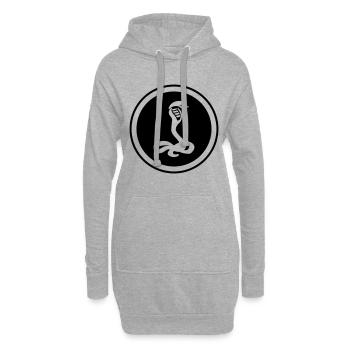 Cobra serpent - Sweat-shirt à capuche long Femme - gris chiné - Devant