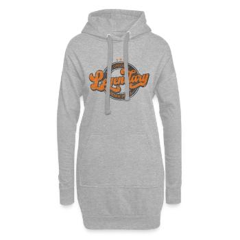 Einzigartiges legendäres Vintage-Retro-Orange im Denim-Stil - Hoodie-Kleid - Grau meliert - Vorne
