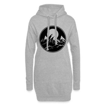 Berge Natur Mountains Silhouette - Hoodie-Kleid - Grau meliert - Vorne