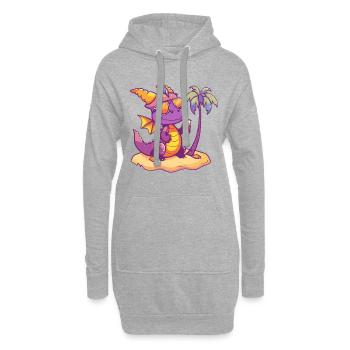 Drache Sommer Strand Urlaub - Hoodie-Kleid - Grau meliert - Vorne