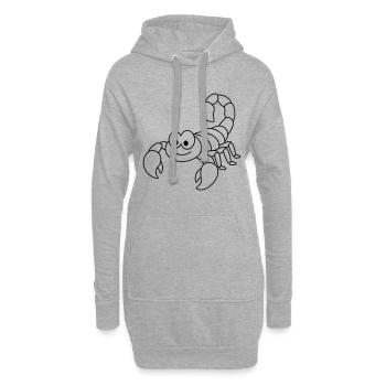 Scorpion Comic Animal - Sweat-shirt à capuche long Femme - gris chiné - Devant