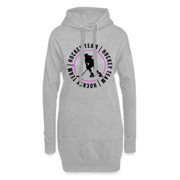 Joueur de club de l’équipe de hockey sur glace - Sweat-shirt à capuche long Femme - gris chiné - Devant