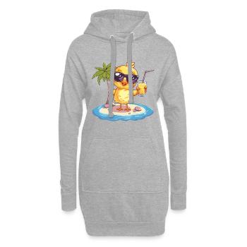 Huhn Sommer Strand Urlaub - Hoodie-Kleid - Grau meliert - Vorne