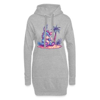 Esel Sommer Strand Urlaub - Hoodie-Kleid - Grau meliert - Vorne