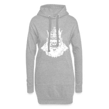 Roi Tête de Couronne de gorille - Sweat-shirt à capuche long Femme - gris chiné - Devant
