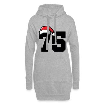 75 Numéro Noël - Sweat-shirt à capuche long Femme - gris chiné - Devant
