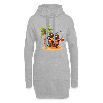 Vacances d’été à la plage Ladybug - Sweat-shirt à capuche long Femme - gris chiné - Devant