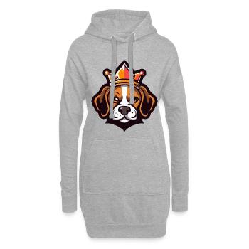 Couronne de chien Beagle - Sweat-shirt à capuche long Femme - gris chiné - Devant